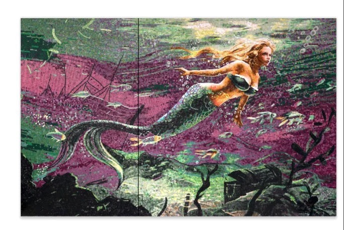 Mermaid in an underwater scene with colorful background