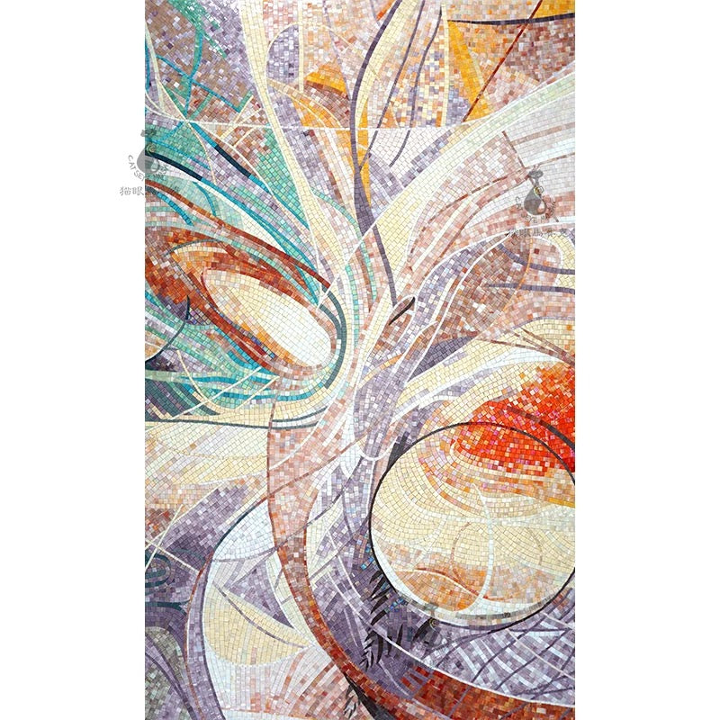 Colorful abstract mosaic art on a white background