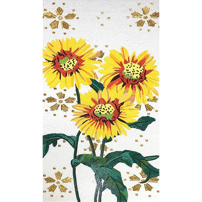 Custom Glass Mosaic Mural: "Golden Sunflower Harvest"